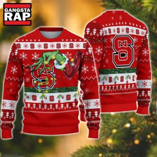 NCAA NC State Wolfpack Grinch Hand Ugly Christmas Sweater