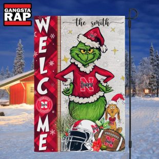 NCAA Nebraska Cornhuskers Football Grinch Christmas Custom Flag