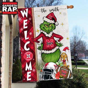 NCAA Nebraska Cornhuskers Football Grinch Christmas Custom Flag