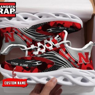 NCAA Nebraska Cornhuskers Sport Logo Team Custom Name Max Soul Shoes