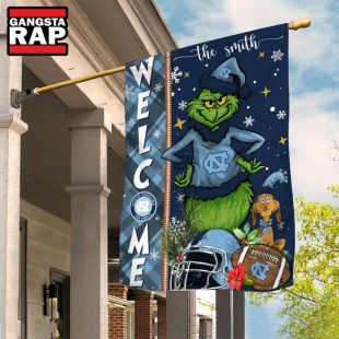 NCAA North Carolina Tar Heels Football Grinch Christmas Custom Flag