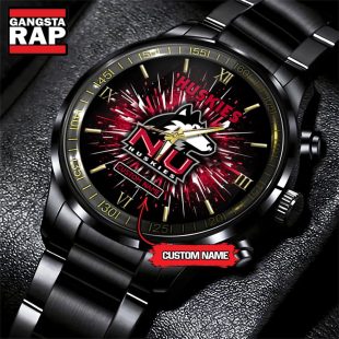 NCAA Northern Illinois Huskies Football Team Logo Design Black Watch