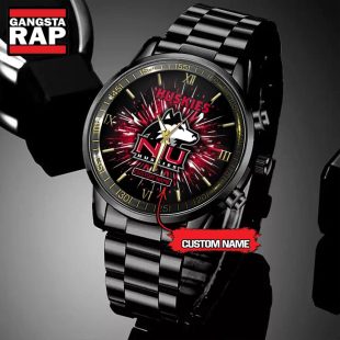 NCAA Northern Illinois Huskies Football Team Logo Design Black Watch