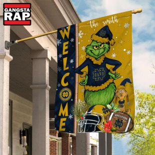 NCAA Notre Dame Fighting Irish Football Grinch Christmas Custom Flag