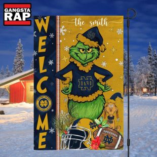 NCAA Notre Dame Fighting Irish Football Grinch Christmas Custom Flag