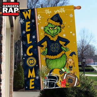 NCAA Notre Dame Fighting Irish Football Grinch Christmas Custom Flag