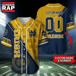 NCAA Notre Dame Fighting Irish Logo Team Sport Design Baseball Jersey