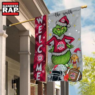 NCAA Ohio State Buckeyes Football Grinch Christmas Custom Flag