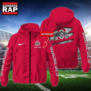 NCAA Ohio State Buckeyes Special Logo Team Custom Name Windbreaker Jacket