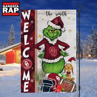 NCAA Oklahoma Sooners Football Grinch Christmas Custom Flag