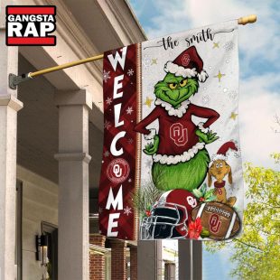 NCAA Oklahoma Sooners Football Grinch Christmas Custom Flag