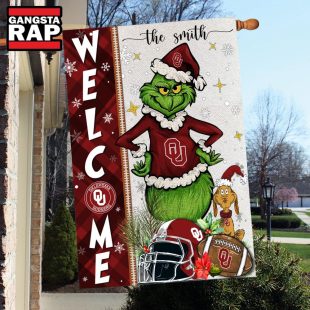 NCAA Oklahoma Sooners Football Grinch Christmas Custom Flag