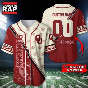 NCAA Oklahoma Sooners Logo Team Sport Design Baseball Jersey