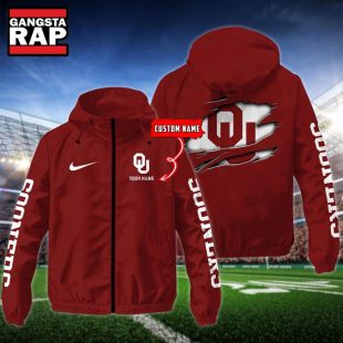 NCAA Oklahoma Sooners Special Logo Team Custom Name Windbreaker Jacket