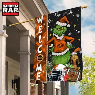 NCAA Oklahoma State Cowboys Football Grinch Christmas Custom Flag