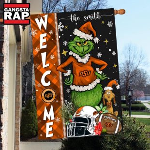 NCAA Oklahoma State Cowboys Football Grinch Christmas Custom Flag