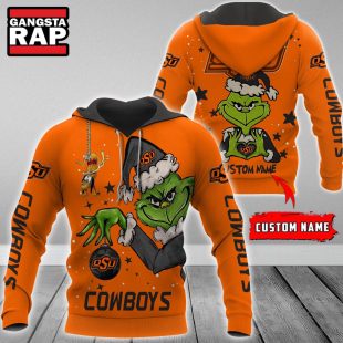 NCAA Oklahoma State Cowboys Football Team The Grinch Christmas Hoodie