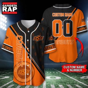 NCAA Oklahoma State Cowboys Logo Team Sport Design Baseball Jersey