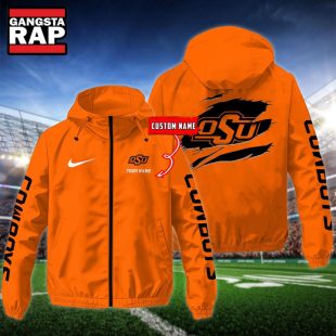 NCAA Oklahoma State Cowboys Special Logo Team Custom Name Windbreaker Jacket