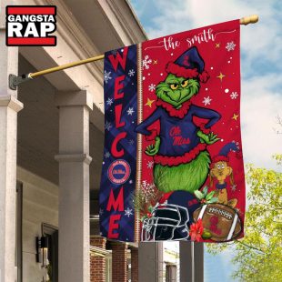 NCAA Ole Miss Rebels Football Grinch Christmas Custom Flag