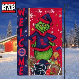 NCAA Ole Miss Rebels Football Grinch Christmas Custom Flag