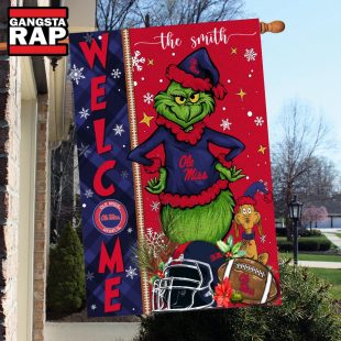 NCAA Ole Miss Rebels Football Grinch Christmas Custom Flag