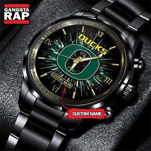 NCAA Oregon Ducks Football Team Logo Design Black Watch