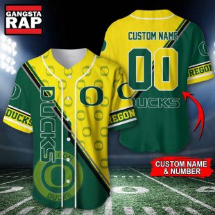 NCAA Oregon Ducks Logo Team Sport Design Baseball Jersey