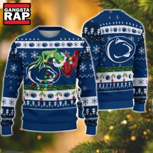 NCAA Penn State Nittany Lions Grinch Hand Ugly Christmas Sweater