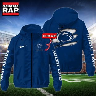 NCAA Penn State Nittany Lions Special Logo Team Custom Name Windbreaker Jacket