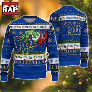 NCAA Pittsburgh Panthers Grinch Hand Ugly Christmas Sweater