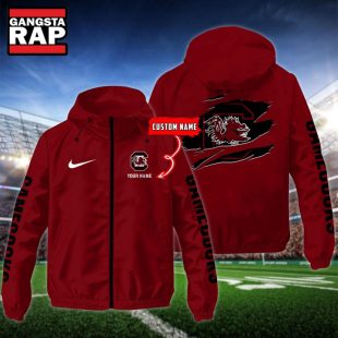 NCAA South Carolina Gamecocks Special Logo Team Custom Name Windbreaker Jacket