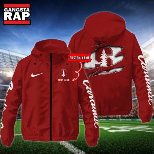 NCAA Stanford Cardinal Special Logo Team Custom Name Windbreaker Jacket