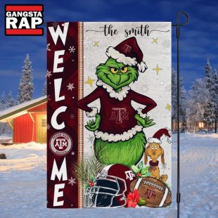 NCAA Texas A&ampM Aggies Football Grinch Christmas Custom Flag