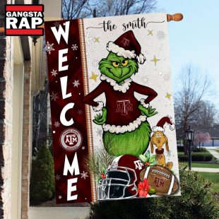 NCAA Texas A&ampM Aggies Football Grinch Christmas Custom Flag