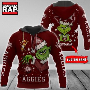 NCAA Texas AM Aggies Football Team The Grinch Christmas Hoodie