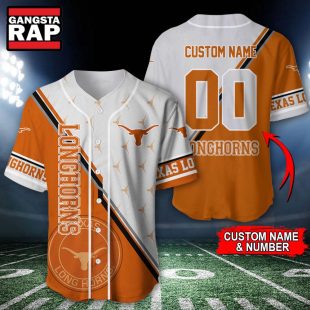 NCAA Texas Longhorns Logo Team Sport Design Baseball Jersey