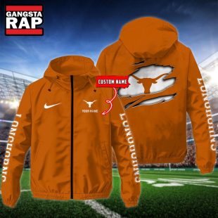 NCAA Texas Longhorns Special Logo Team Custom Name Windbreaker Jacket