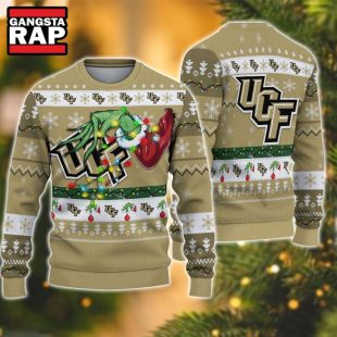 NCAA UCF Knights Grinch Hand Ugly Christmas Sweater