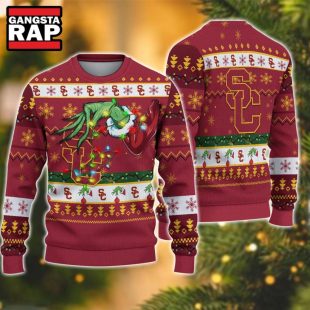 NCAA USC Trojans Grinch Hand Ugly Christmas Sweater