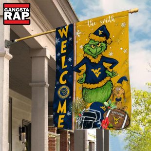 NCAA West Virginia Mountaineers Football Grinch Christmas Custom Flag