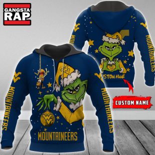 NCAA West Virginia Mountaineers Football Team The Grinch Christmas Hoodie