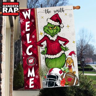 NCAA Wisconsin Badgers Football Grinch Christmas Custom Flag