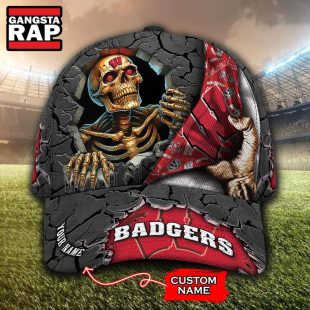 NCAA Wisconsin Badgers Special Sport Skull Halloween Custom Classic Cap