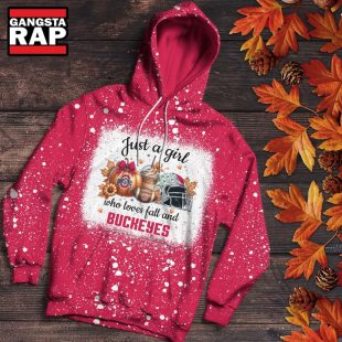 Ohio State Buckeyes Football Just A Girl Who Loves Fall Christmas Hoodie