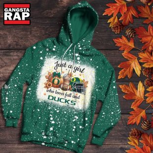 Oregon Ducks Football Just A Girl Who Loves Fall Christmas Hoodie