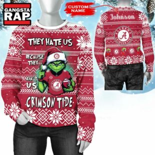 NCAA Alabama Crimson Tide They Hate US Special Grinch Snow Christmas Sweatshirt