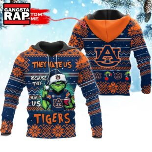 NCAA Auburn Tigers They Hate US Special Grinch Snow Christmas Hoodie