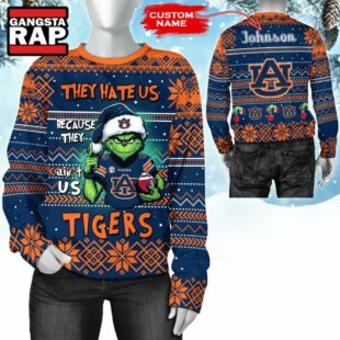 NCAA Auburn Tigers They Hate US Special Grinch Snow Christmas Sweatshirt