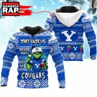 NCAA BYU Cougars They Hate US Special Grinch Snow Christmas Hoodie